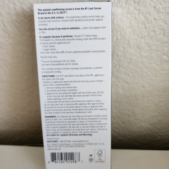 Rodan + Fields Lash Boost Serum Full Size - Brand New In Box - Picture 2 of 9